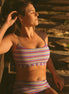 Women's crop bralette bikini top in Electric Dusk print, by Sunfolk Swimwear Australia