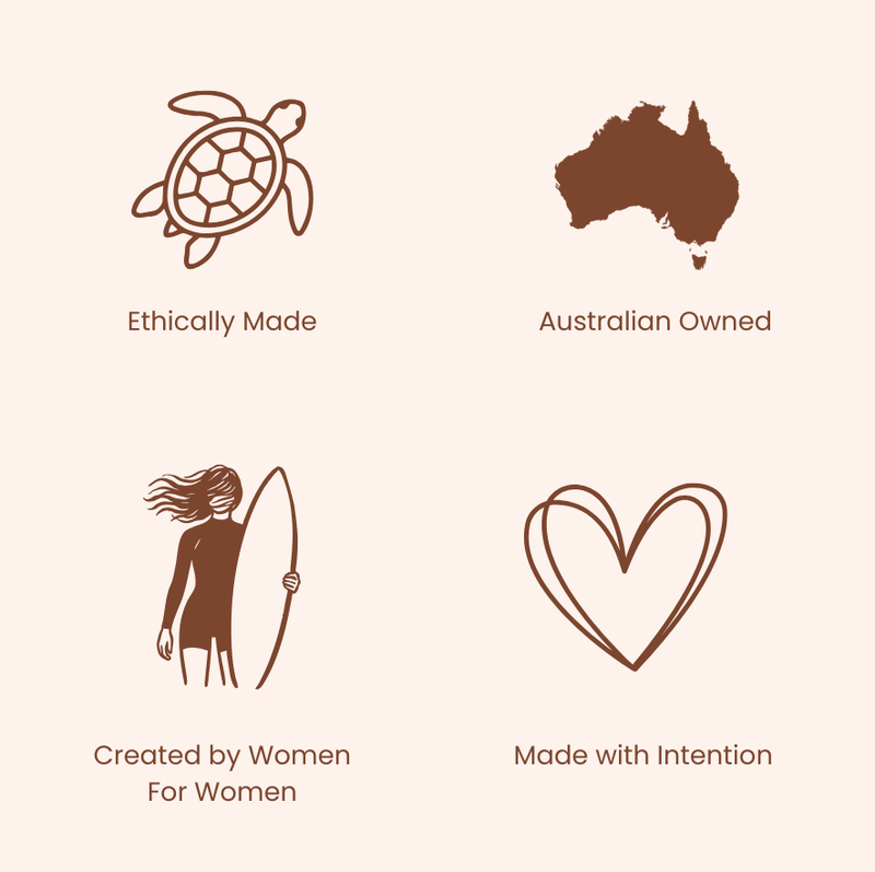 Sunfolk Swimwear values: ethically made, Australian owned, created by women for women and made with intention