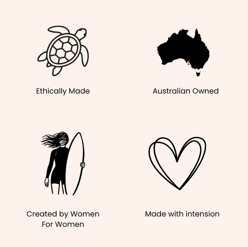 Sunfolk Swimwear values - ethically made, created by women for women, Australian owned, made with intention