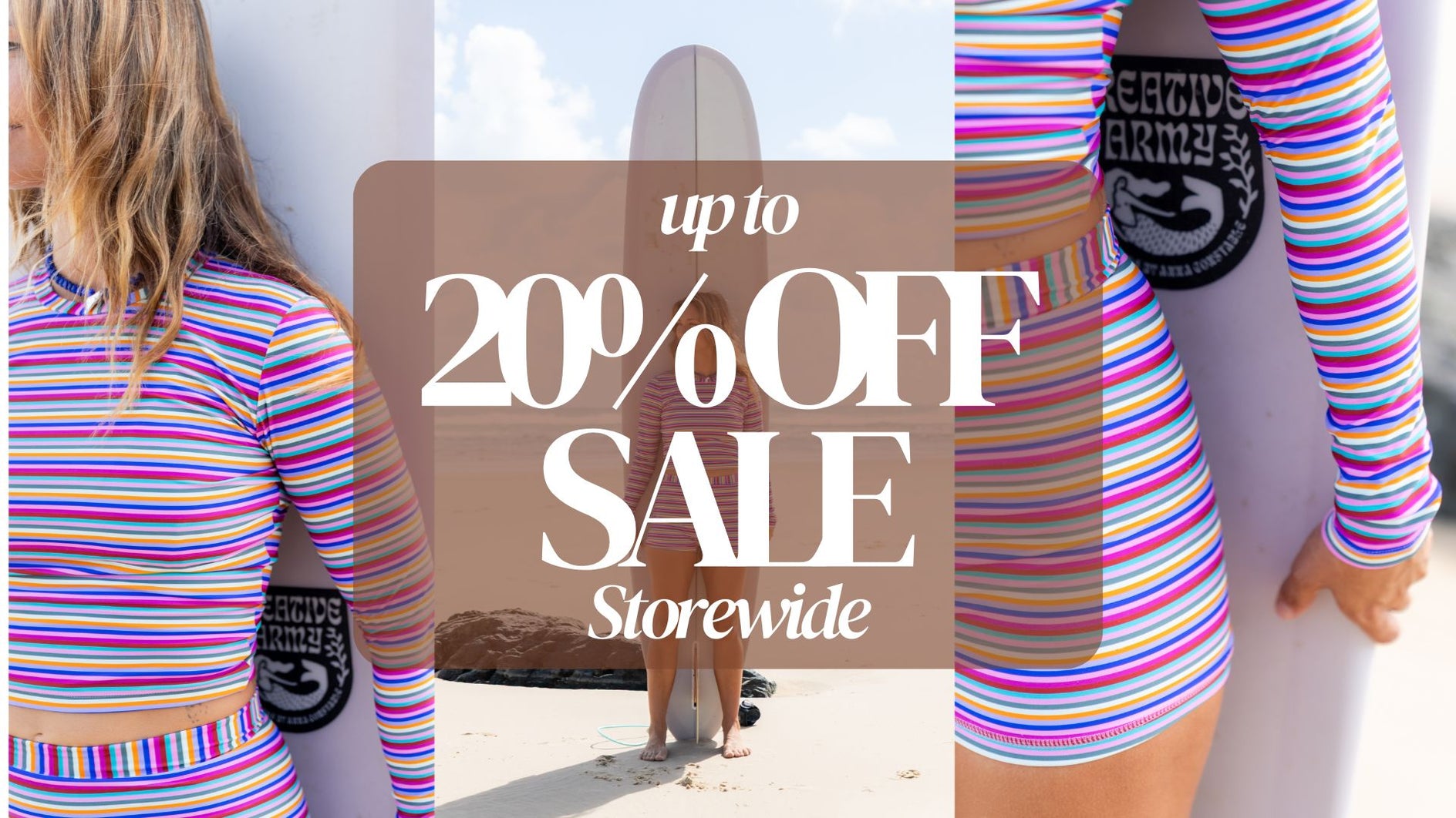 Sunfolk Swimwear sale - up to 20% off storewide on women's surf suits, rashies and swimwear Australia