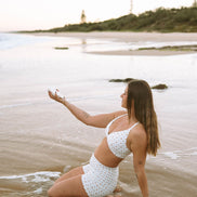 Willow Triangle Bralette bikini top in Dune Daisy by Sunfolk Swimwear Australia