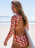 Women's long sleeve surf suit and swimsuit  in Wildflower print, by Sunfolk Swimwear Australia